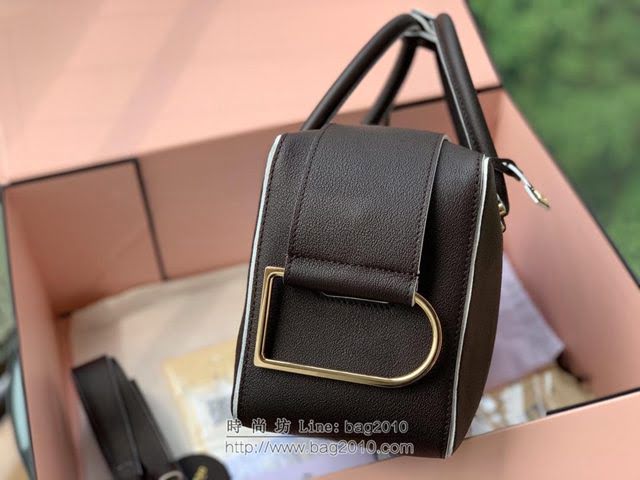 DELVAUX女包 Cool Box新色 巧克力色 德爾沃女手提包 Cl0028小方包巧克力 Delvaux手拎包 女單肩斜挎包  fcs1238